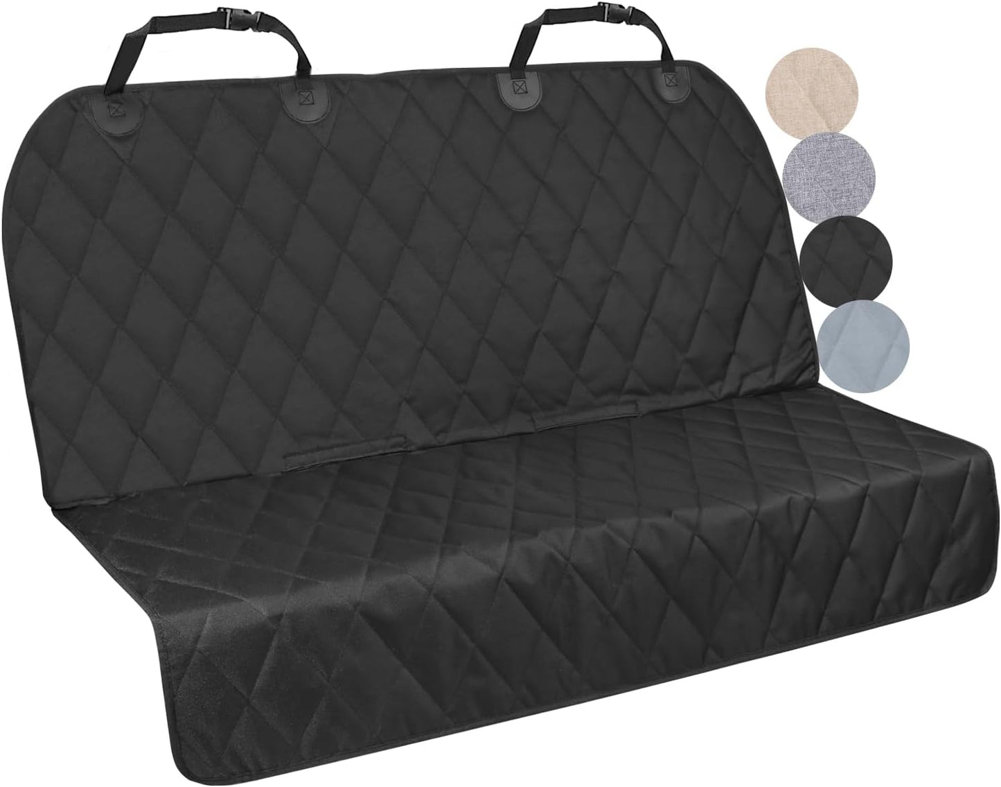 Dog Seat Covers, Dog Backseat Rear Cover Pet Car Bench Back Protectors with Anti-Slip Backing for Most Cars, Black, 46" L * 52" W