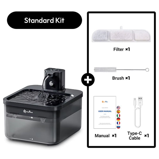 2.5L Wireless Cat Water Fountain Battery Operated Automatic Pet Water Fountain with Motion Sensor Dog Water Dispenser