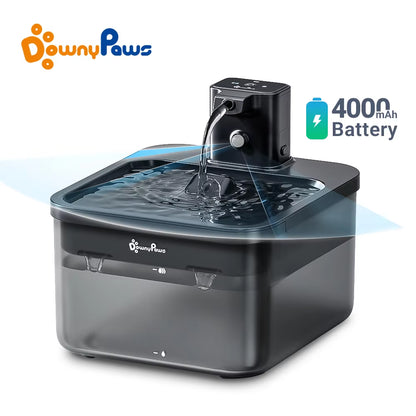 2.5L Wireless Cat Water Fountain Battery Operated Automatic Pet Water Fountain with Motion Sensor Dog Water Dispenser