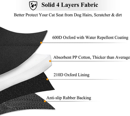 Dog Seat Covers, Dog Backseat Rear Cover Pet Car Bench Back Protectors with Anti-Slip Backing for Most Cars, Black, 46" L * 52" W