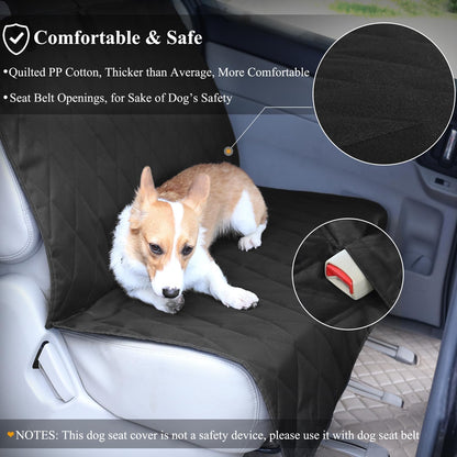 Dog Seat Covers, Dog Backseat Rear Cover Pet Car Bench Back Protectors with Anti-Slip Backing for Most Cars, Black, 46" L * 52" W