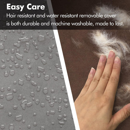 X-Large Dog Bed, Orthopedic Dog Sofa Memory Foam Mattress, Calming Dog Couch Bed, Wall Rim Pillow, Water Resistant Liner, Washable Cover, Non-Slip Bottom, Chester, X-Large Cocoa Brown