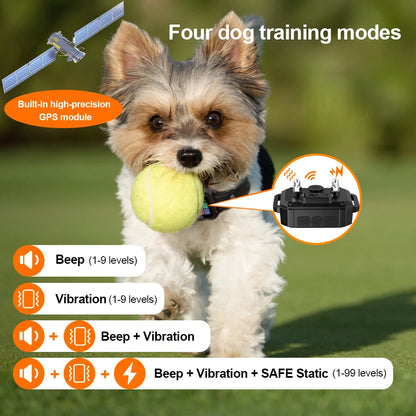 Wireless Pet Fence Remote Training Dogs Shock Collar Smart Electric Dog Fence GPS Wireless Invisible Fence for Dogs